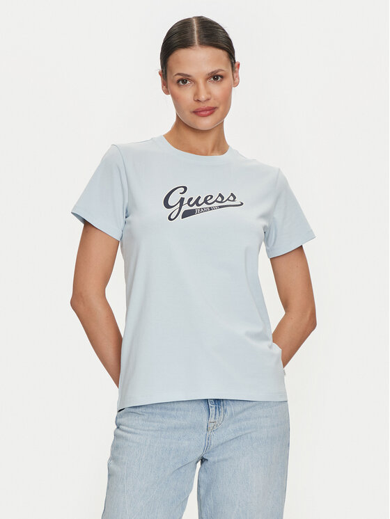 Guess Jeans T-krekls 165657 Zils Classic Fit