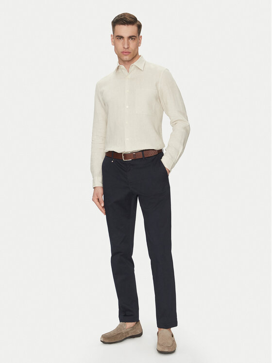 Marc O'Polo Marc O'Polo Риза 523 7428 42318 Кремав Regular Fit