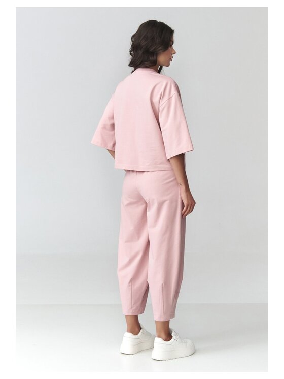 Makadamia Makadamia Dres M916 Różowy Loose Fit