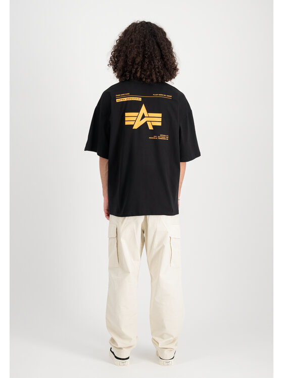 Alpha Industries Alpha Industries T-Shirt Logo Code Backprint T-Shirt Czarny Relaxed Fit