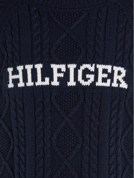 Tommy Hilfiger Tommy Hilfiger Sweter Monotype KB0KB08513 Granatowy Regular Fit