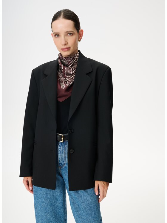 LEBRAND LEBRAND Chusta Bandana Jedwabna Bordowy