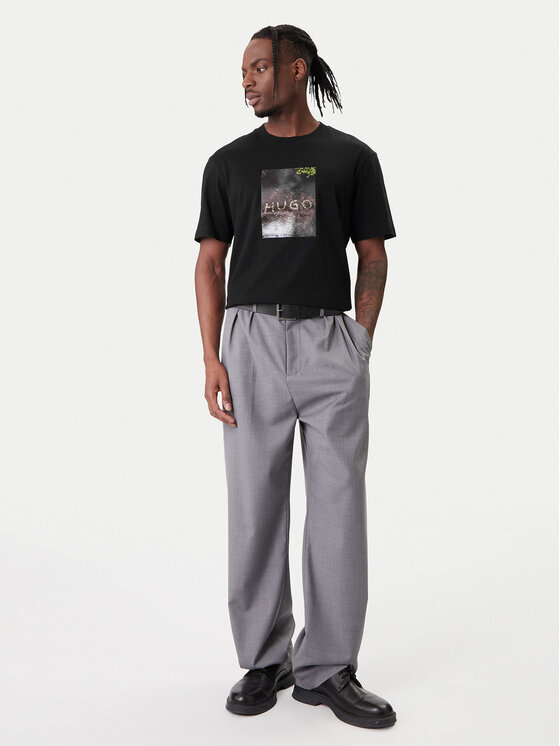 HUGO HUGO T-särk Doreston 50554319 Must Regular Fit