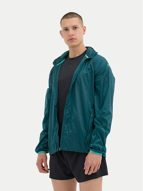4F Giacca da corsa 4FWSS24TTJAM433 Verde Regular Fit, taglia : L