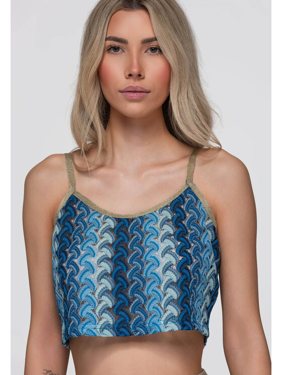 Ombre Ombre Bluzka OW-TS-E0068 Niebieski Loose Fit