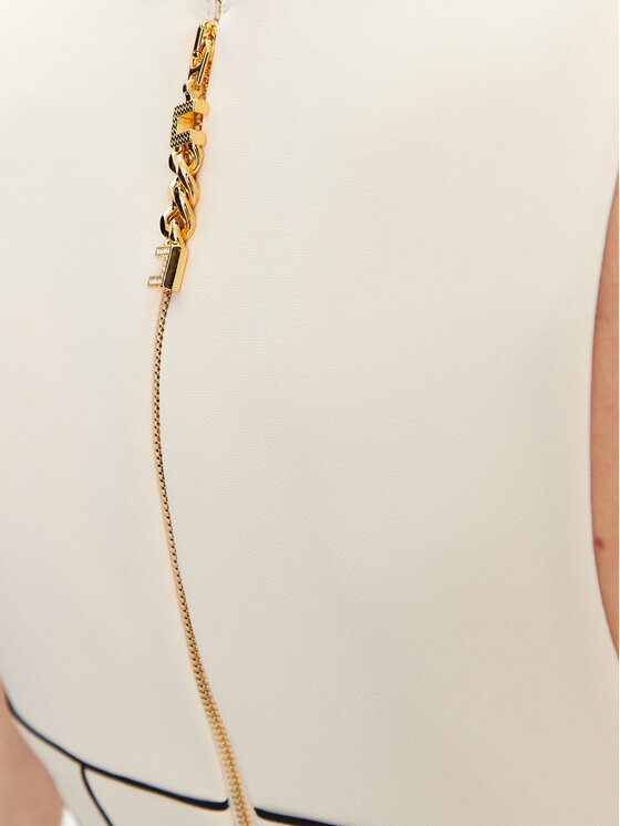 Elisabetta Franchi Elisabetta Franchi Коктейлна рокля AB-724-51E2-V440 Екрю Slim Fit