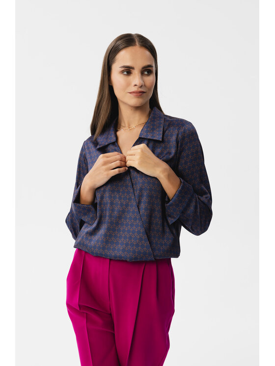 Stylove Stylove Halenka S357 Tmavomodrá Modern Fit