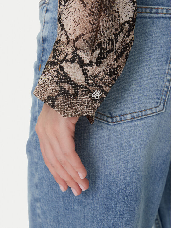 HUGO HUGO Сорочка The Boyfriend 50539779 Коричневий Oversize