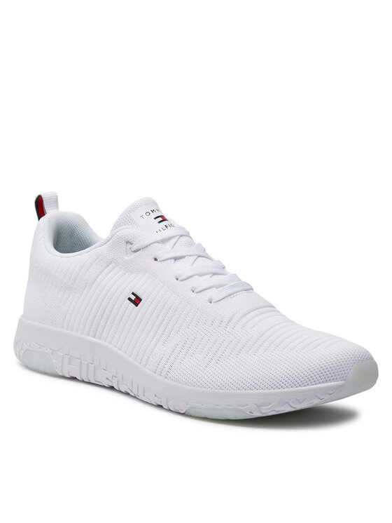 Tommy Hilfiger Tommy Hilfiger Sneakersy Corporate Knit Rib Runner FM0FM02838 Bílá