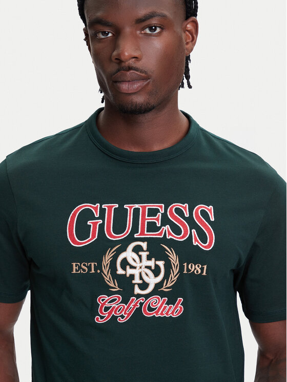 Guess Guess Tričko M5YI22 K8FQ4 Zelená Regular Fit