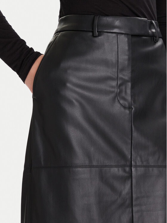 Calvin Klein Calvin Klein Sukně z imitace kůže LV044D651G Černá Regular Fit