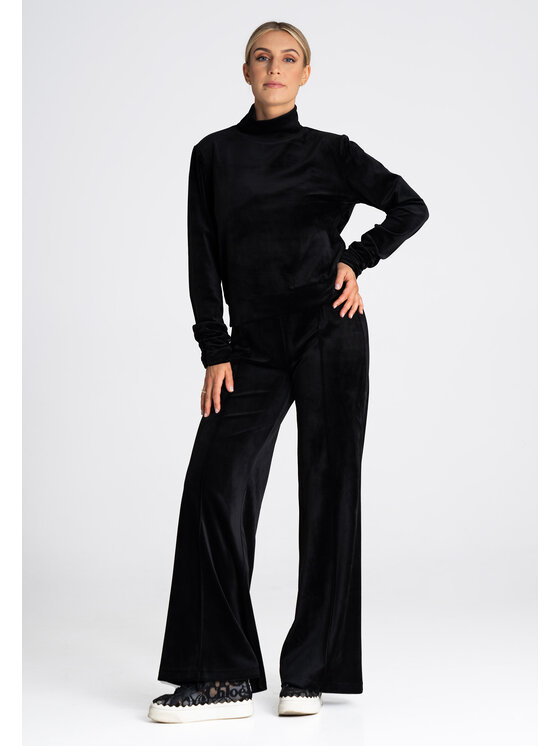 FIGL FIGLFIGL Pantaloni da donna M966 Nero Regular Fit
