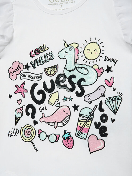 Guess Guess T-krekls K4GI17 K6YW1 Balts Regular Fit