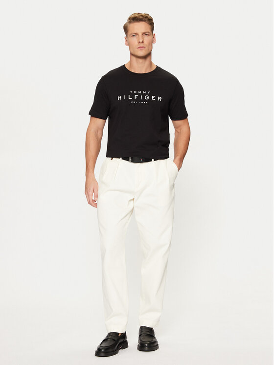 Tommy Hilfiger Tommy Hilfiger T-särk Big Logo Tee MW0MW37448 Must Slim Fit
