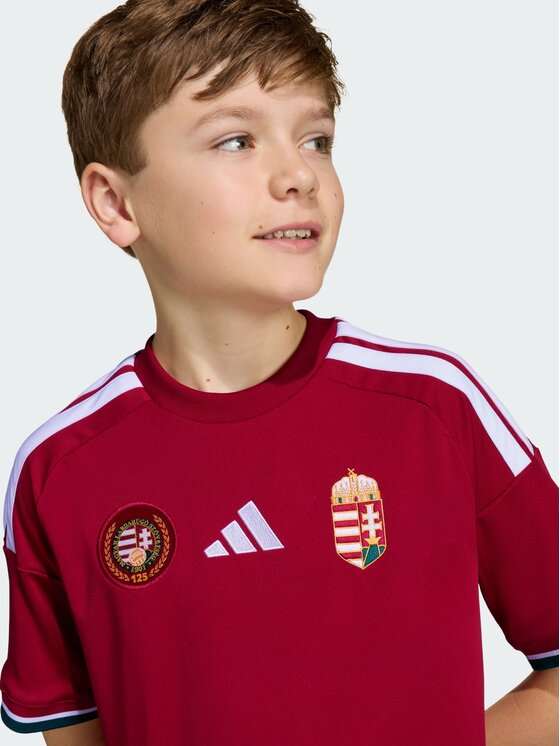 adidas adidas Koszulka techniczna Hungary 26 Home Kids Jersey Czerwony Regular Fit