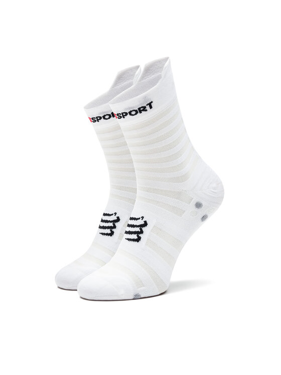 Compressport Augstas unisex zeķes Pro Racing Socks V4.0 Ultralight Run High XU00050B Balts