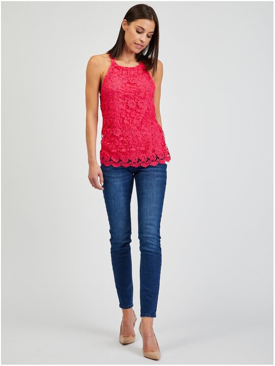 Orsay Orsay Tank top 102091324000__L Różowy Regular Fit