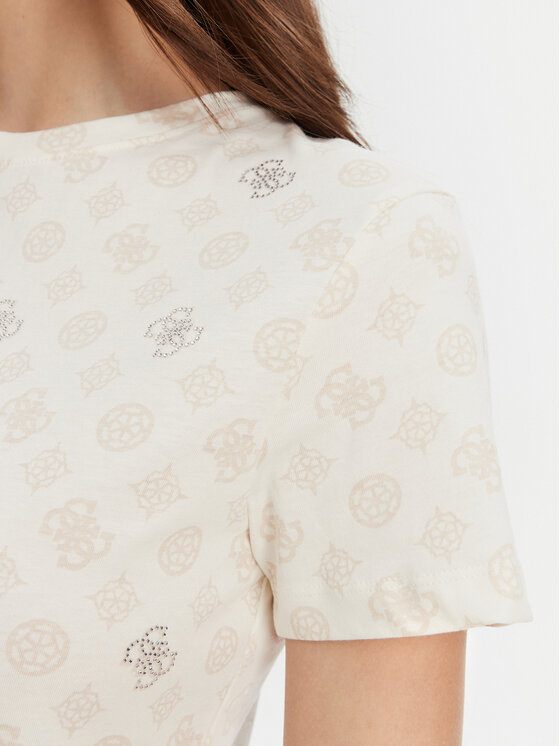 Guess Guess Marškinėliai V5YI04 I3Z14 Écru Regular Fit