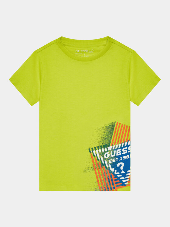 Guess Guess T-Shirt N4RI02 K8HM4 Πράσινο Regular Fit