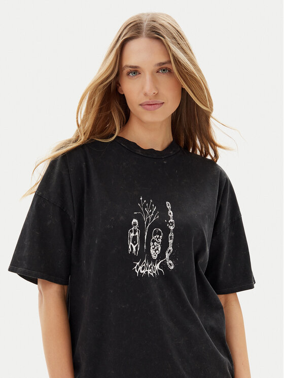 Volcom Volcom Tričko Voltrip B3512508 Čierna Oversize