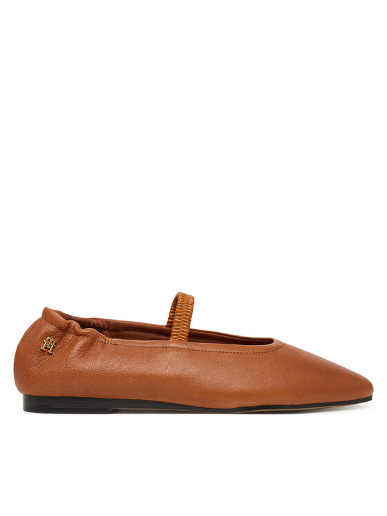 Tommy Hilfiger Tommy Hilfiger Balerini Soft Leather Ellastic Ballerina FW0FW09245 Maro