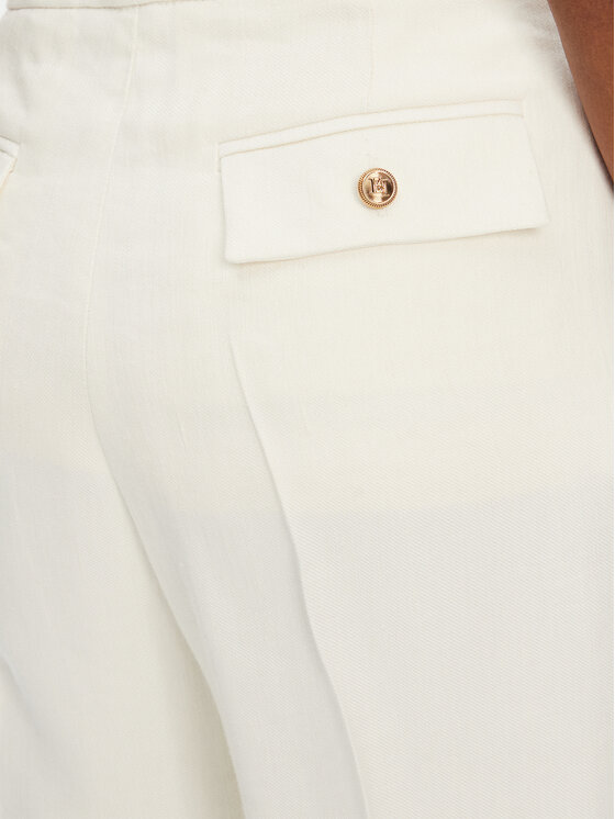 Elisabetta Franchi Elisabetta Franchi Kalhoty z materiálu PA-094-52E2-V450 Écru Regular Fit