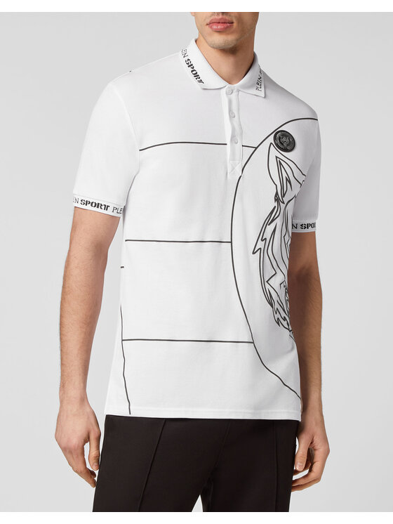 Plein Sport Plein Sport Polo 569 Biały Slim Fit