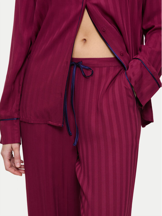 Triumph Triumph Pyžamo Amourette Jacquard 10225073 Bordová Relaxed Fit