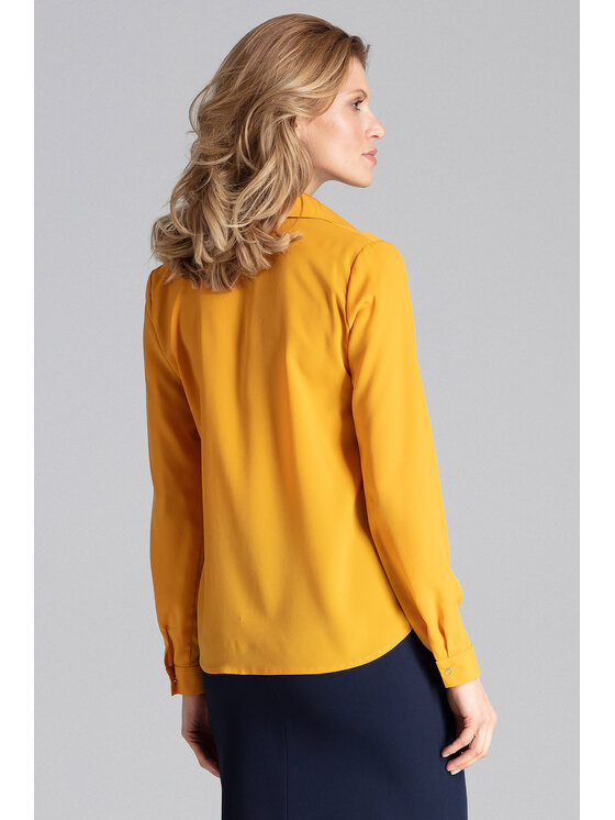 FIGL FIGL Koszula M621 Żółty Loose Fit