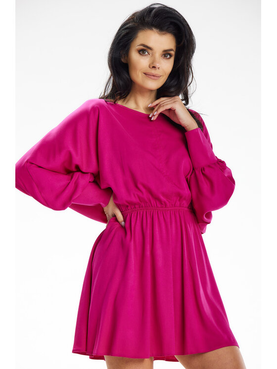 Awama Awama Sukienka letnia A640 Fioletowy Basic Fit