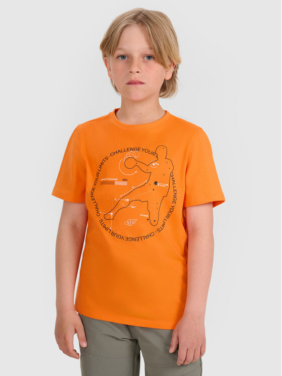 4F 4F T-Shirt URBAN COMMUTER Pomarańczowy Regular Fit
