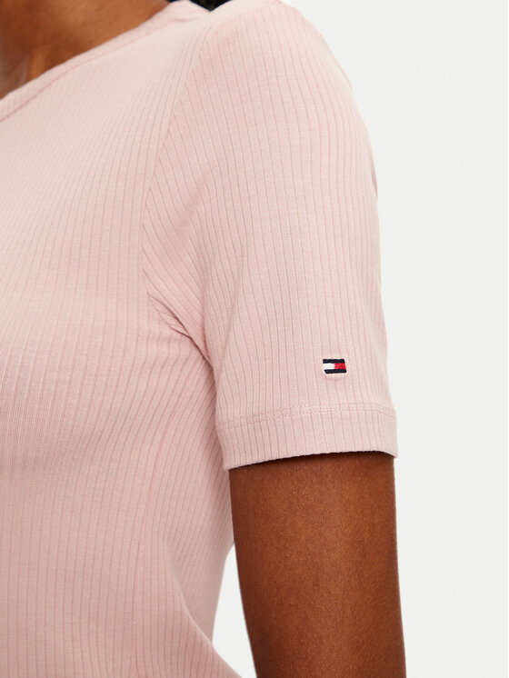 Tommy Hilfiger Tommy Hilfiger Тишърт WW0WW43918 Розов Slim Fit