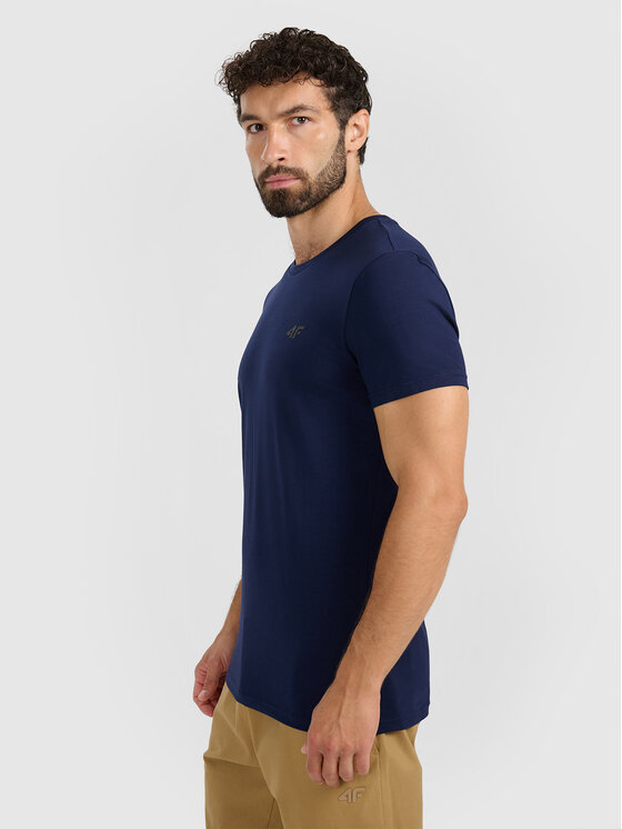 4F 4F T-Shirt NOS Granatowy Slim Fit