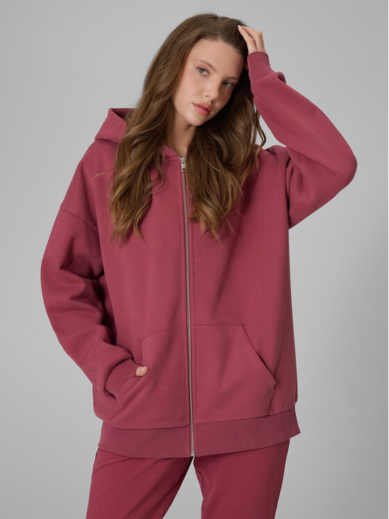 4F 4F Bluza BASIC+ Bordowy Regular Fit