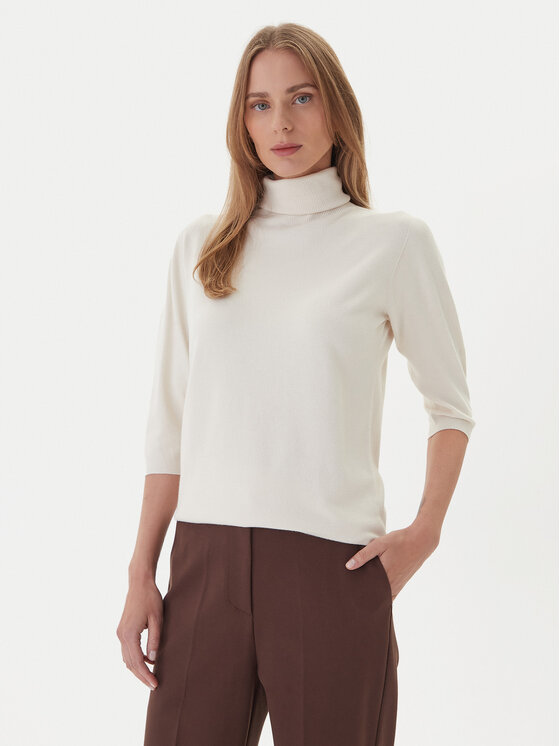 Kontatto Bluză cu gât 3M0823C Écru Regular Fit