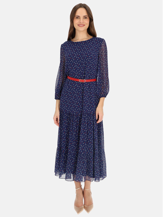 Potis & Verso Potis & Verso Sukienka wieczorowa Sara Granatowy Regular Fit