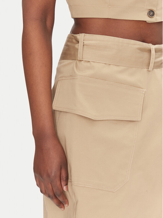ACCESS FASHION ACCESS FASHION Spódnica midi 53-6037-502 Beżowy Regular Fit