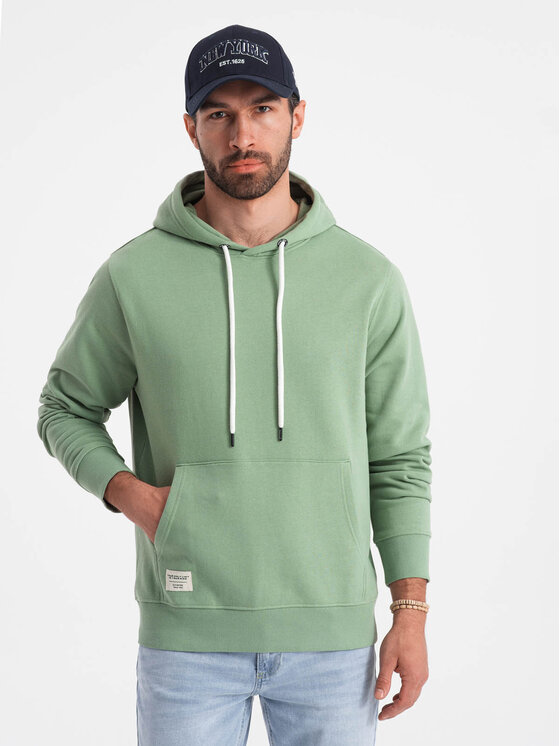 Ombre Ombre Mikina OM-SSBN-0177 Zelená Classic Fit
