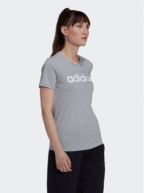 adidas adidas Tričko Essentials Logo HL2053 Sivá Slim Fit