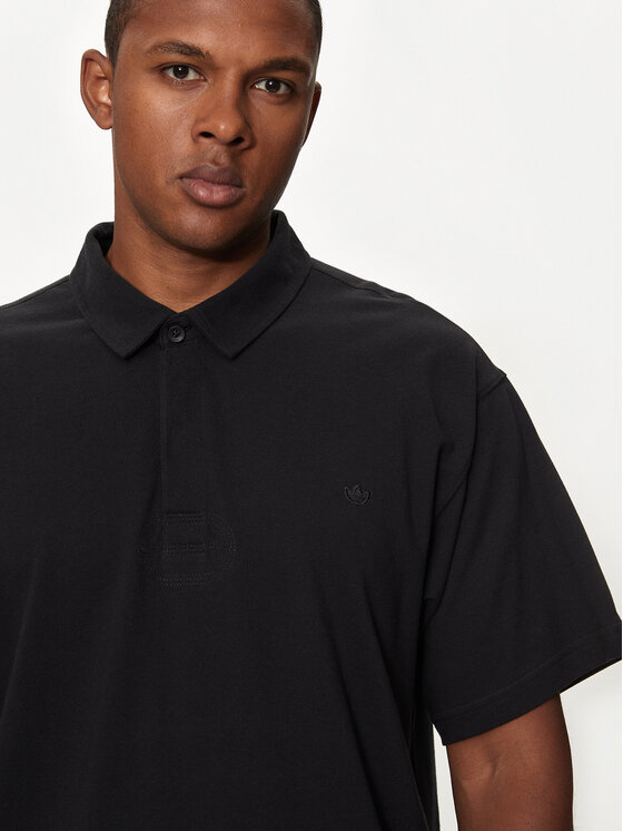 adidas adidas Polo majica Premium Essentials HR8677 Črna Loose Fit