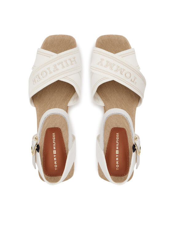 Tommy Hilfiger Tommy Hilfiger Espadryle Tommy Hilfiger Espad High Wedge FW0FW08668 Écru