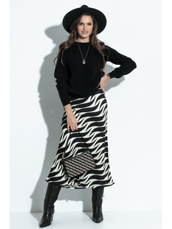 Fobya Fobya Sweter F1275 Czarny Basic Fit