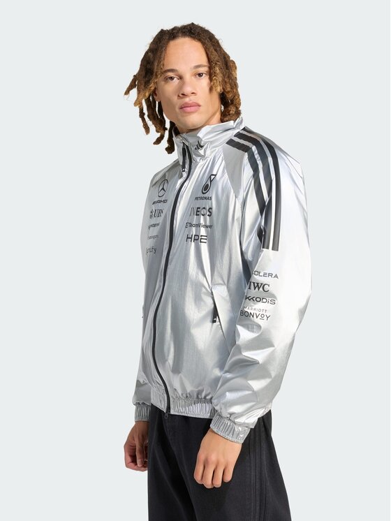 adidas adidas Kurtka przejściowa 172249 Srebrny Oversize
