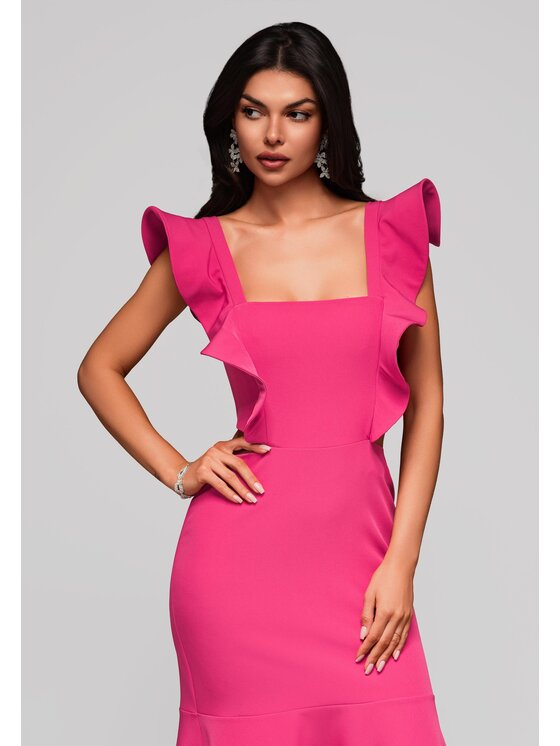 Ombre Ombre Sukienka wieczorowa LA-OM-DLR152 Różowy Regular Fit