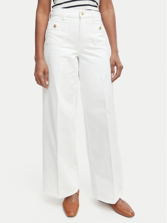 Tommy Hilfiger Blugi 70s WW0WW48576 Alb Wide Leg
