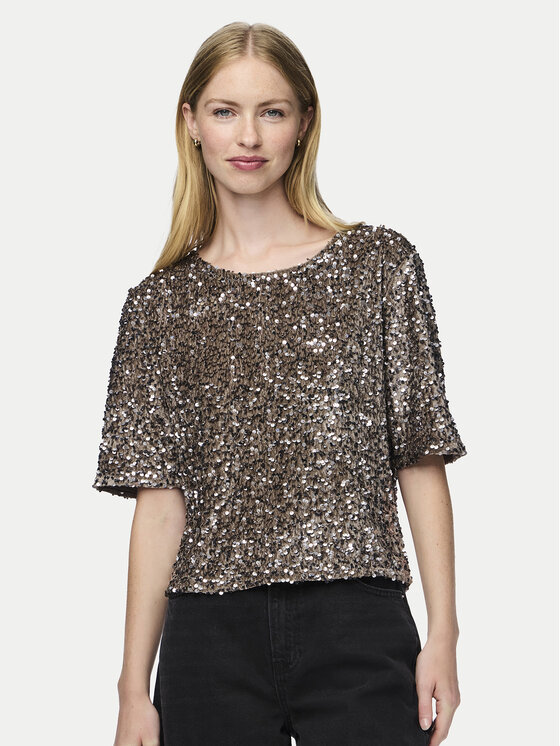 Pieces Pieces Bluză Kam 17132951 Auriu Regular Fit