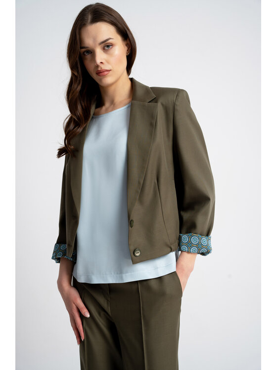 CLICK CLICK Marynarka 70-901 Khaki Loose Fit