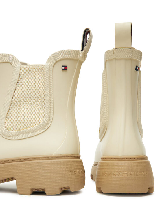 Tommy Hilfiger Tommy Hilfiger Gumijas zābaki Rubber Flag Cleated FW0FW08637 Bēšs