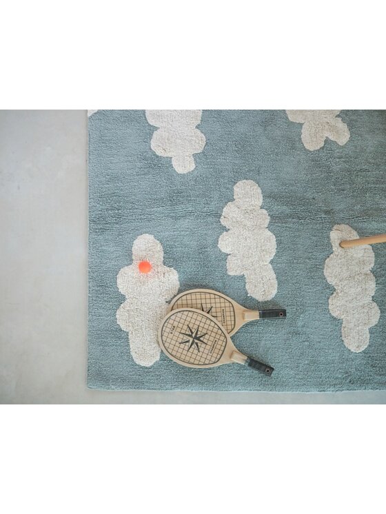 Lorena Canals Lorena Canals Dywan dziecięcy Dywan Bawełniany Cloud Vintage Blue 120x160 cm Niebieski
