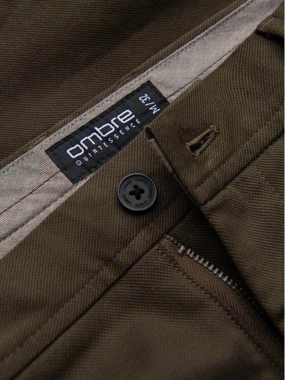 Ombre Ombre Chinosy OM-PACP-0190 Khaki Regular Fit